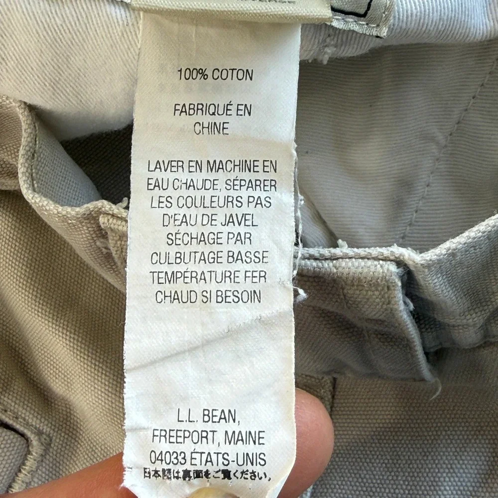 LL‎ Bean Comfort Waist Khaki Cargo Pants Mens 33x30 Gorpcore Dadcore Cotton